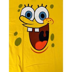 SpongeBob SquarePants Big Face Graphic Tee Yellow Size Large